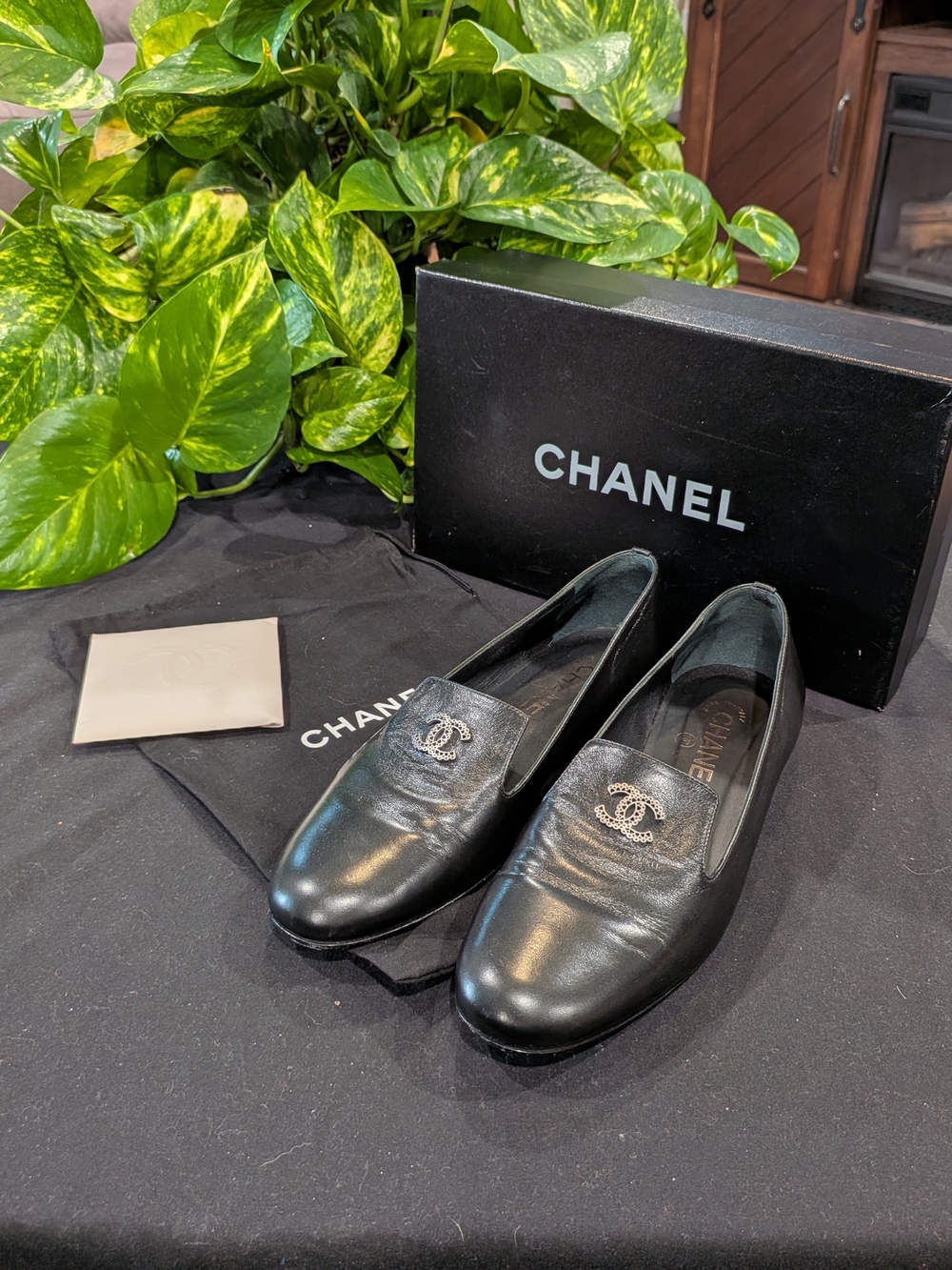 Chanel CC Iconic Leather Loafers